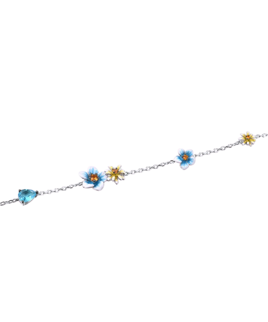 Sterling Silver bracelet with enamel and zirconium