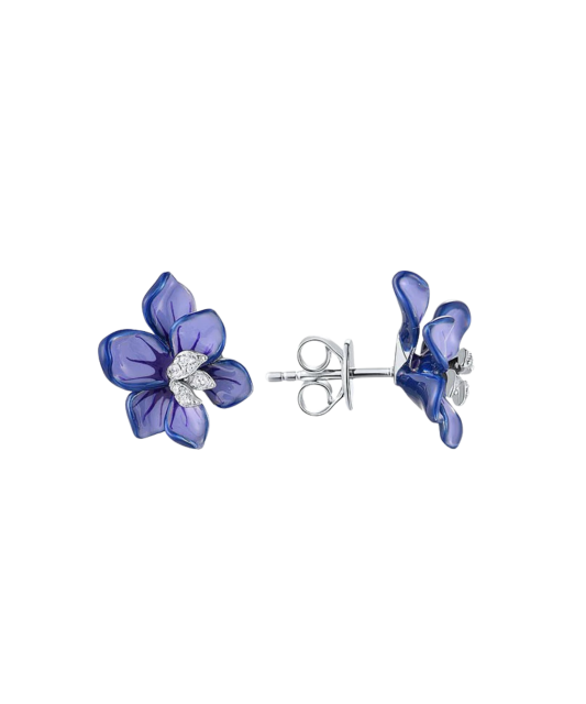 Sterling silver earrings with zircons and enamel