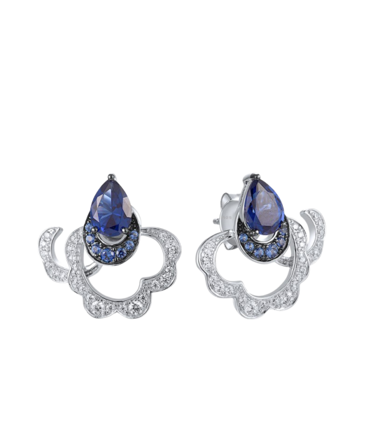 Sterling Silver earrings with zircons and spinels