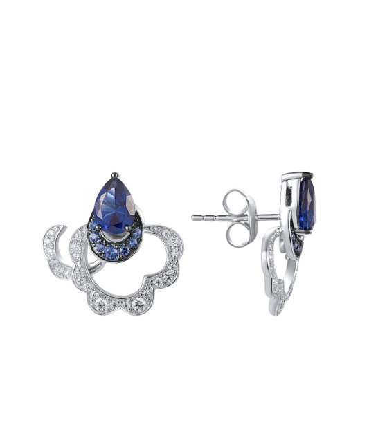 Sterling Silver earrings with zircons and spinels