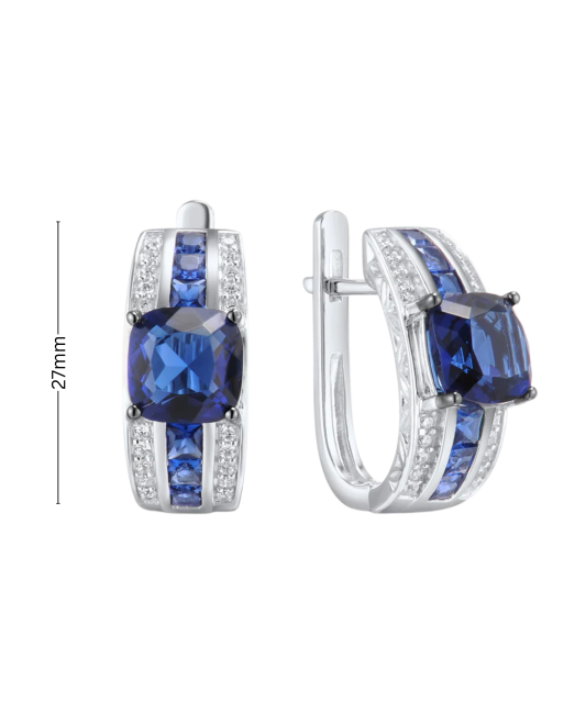 Sterling Silver earrings with zircons and spinels