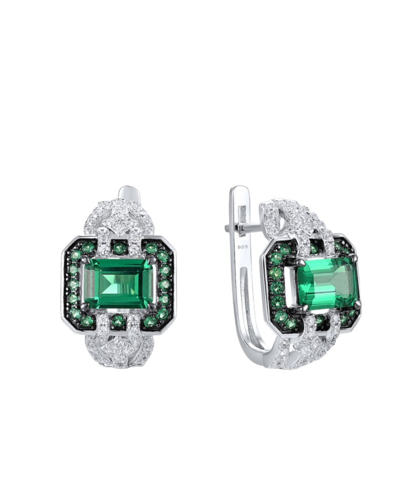 Sterling Silver earrings with zircons and spinels