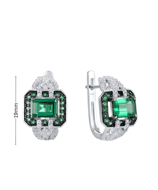 Sterling Silver earrings with zircons and spinels