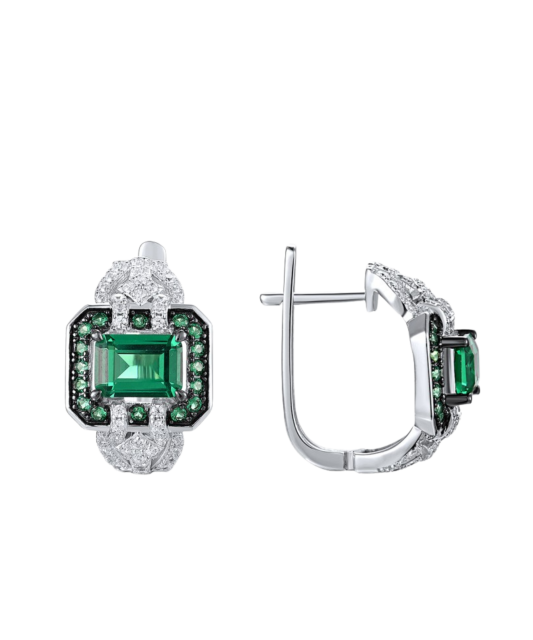 Sterling Silver earrings with zircons and spinels