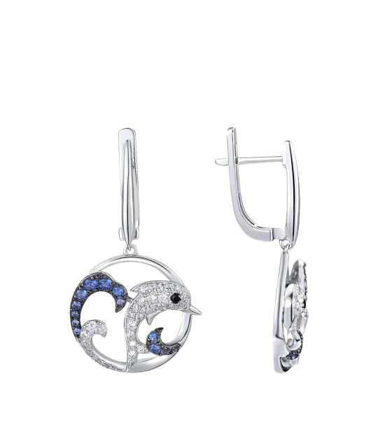 Sterling Silver earrings with zircons and spinels