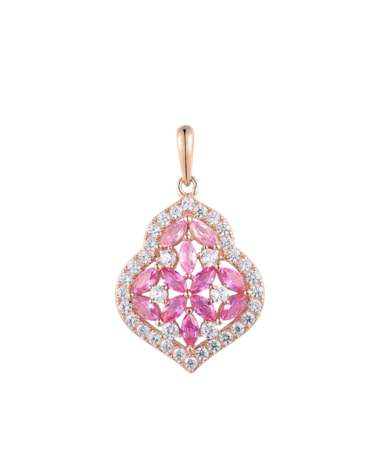 Gold-plated Silver pendant with nano sapphires and zircons