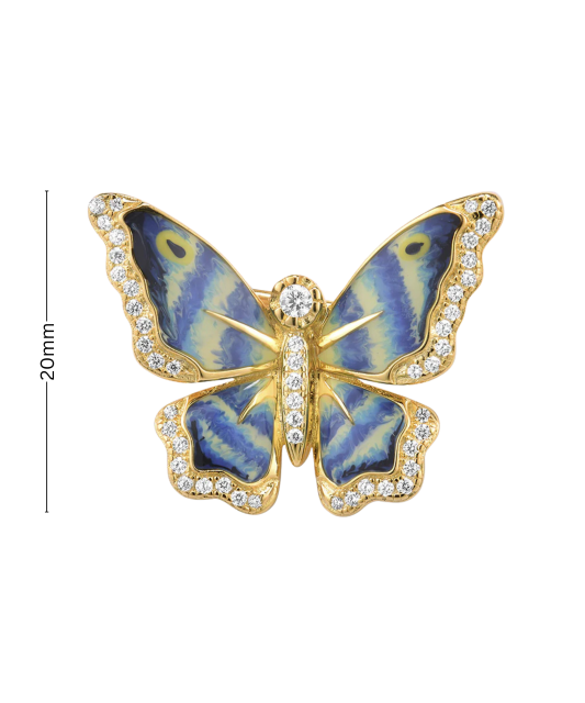 Glided  sterling Silver brooch with zircons