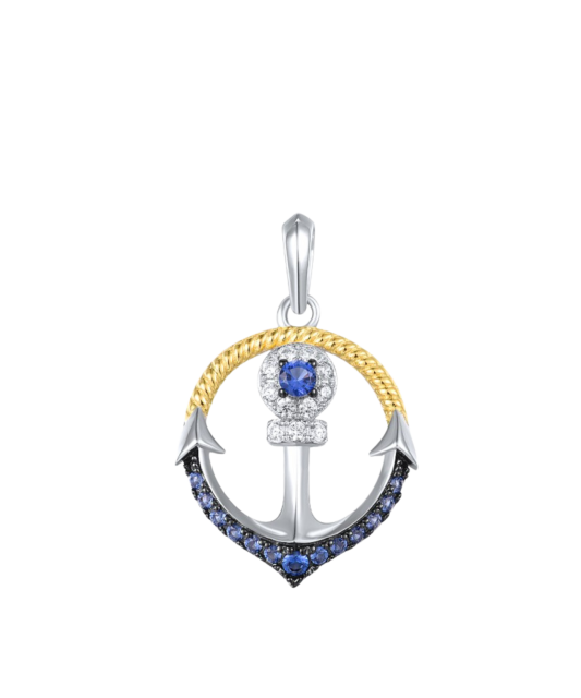 Sterling Silver pendant with spinels and zircons