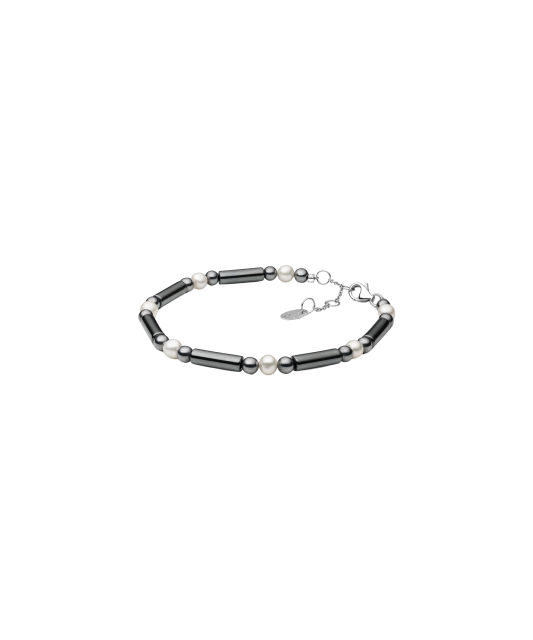 Bracelet with terahertz stones and pearls