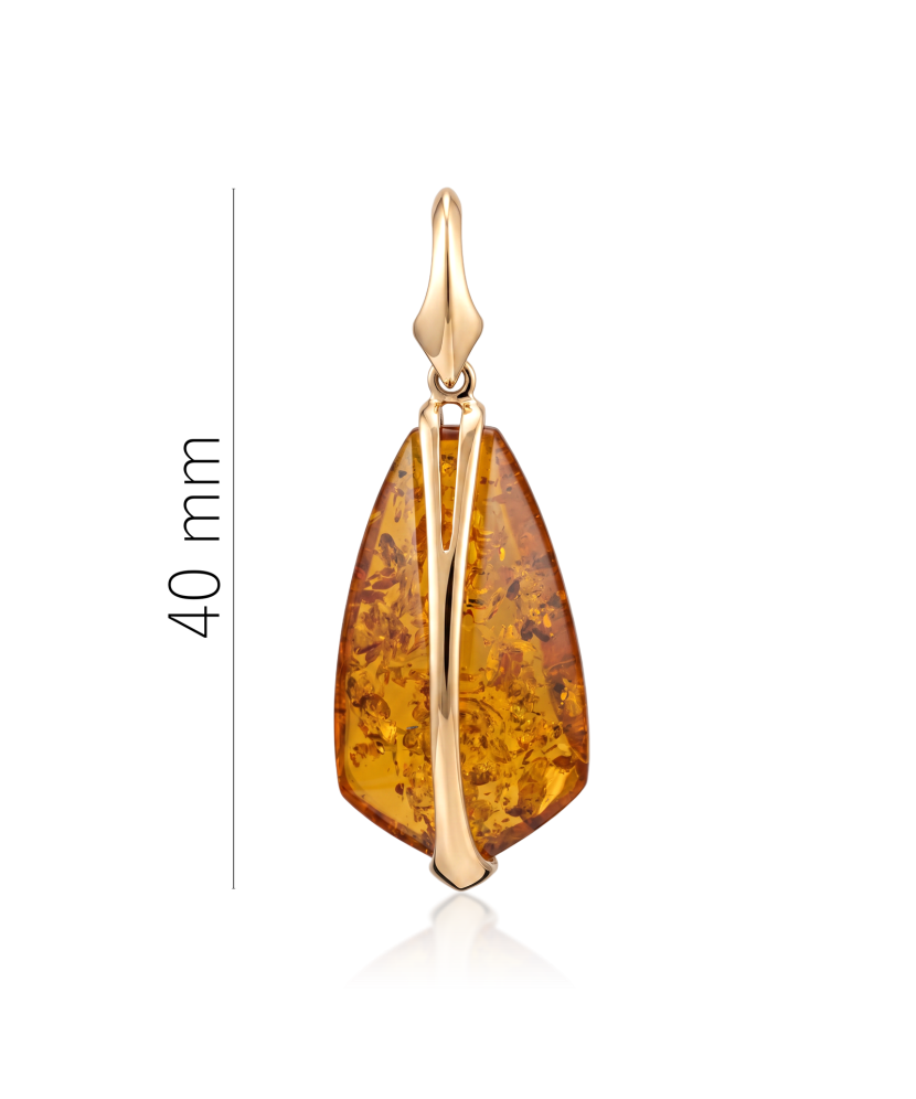 Gold pendant with amber