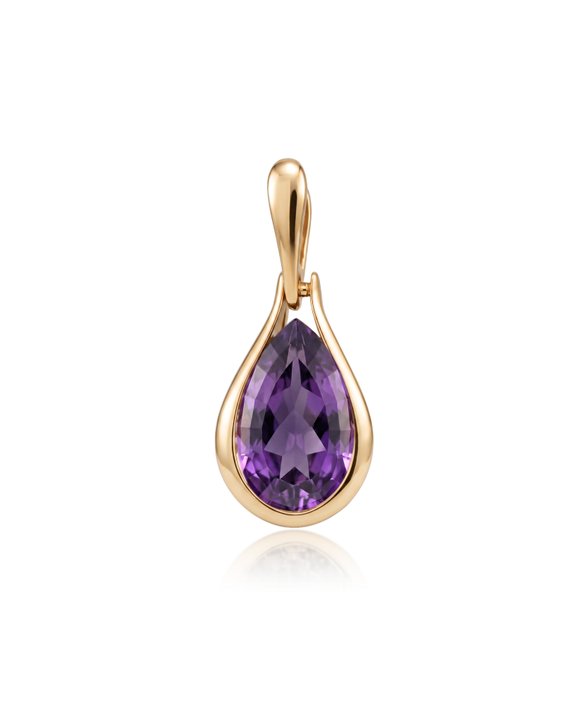 Gold pendant with amethyst