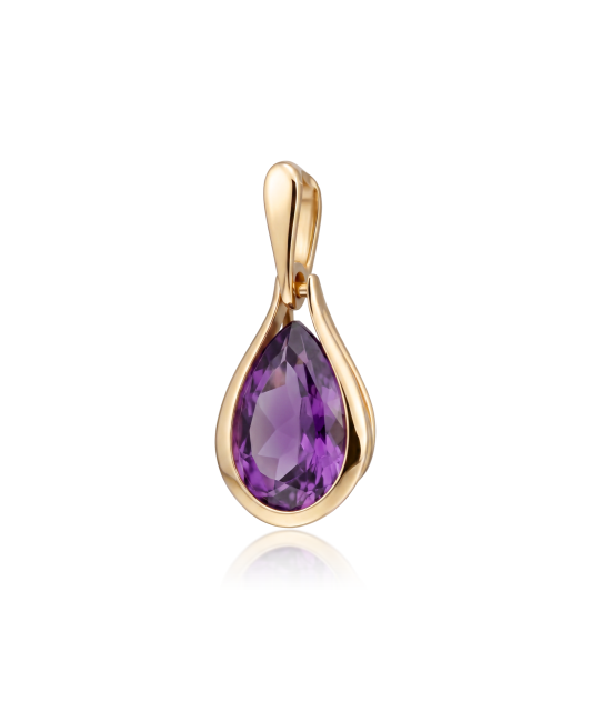 Gold pendant with amethyst