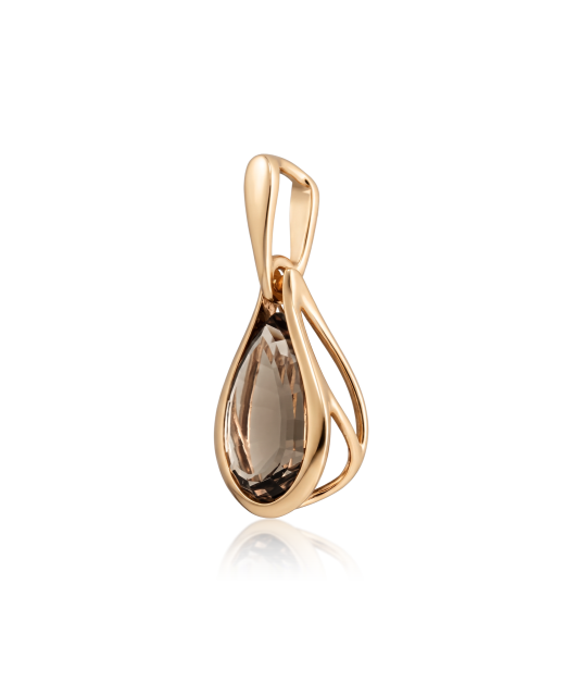 Gold pendant with smoky quartz