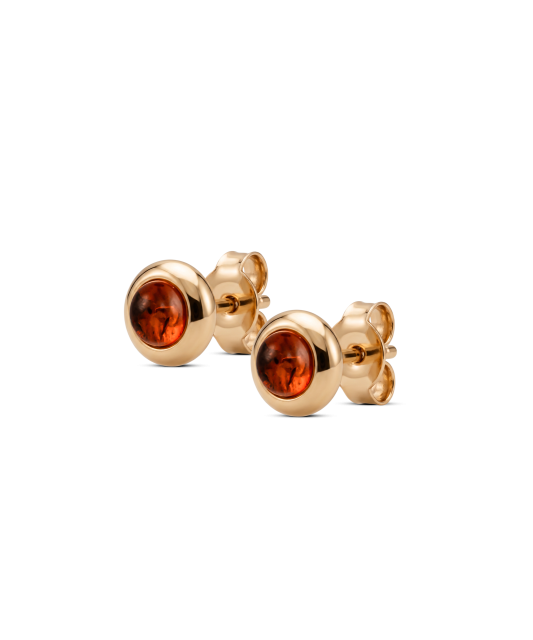 Gold earrings with amber
