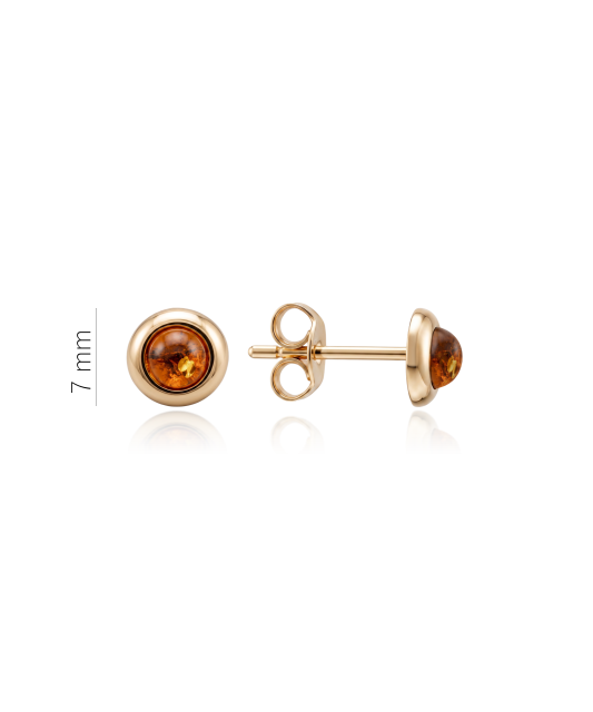 Gold earrings with amber