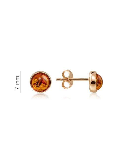 Gold earrings with amber