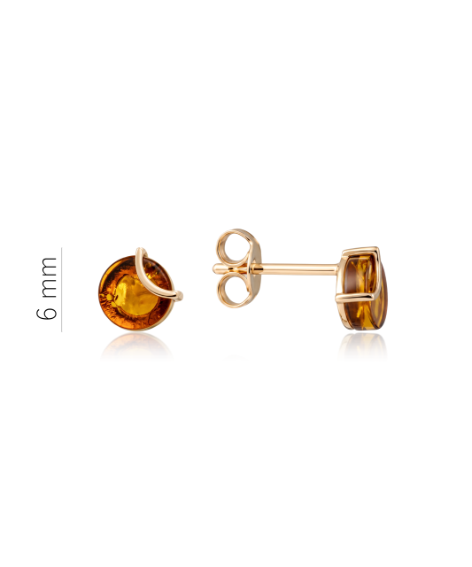 Gold earrings with amber