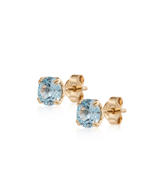 Gold earrings with topazes