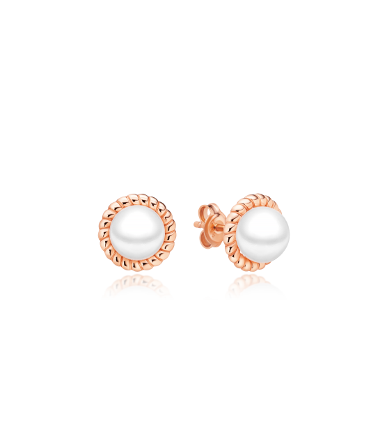 Gold-plated silver earrings with pearls