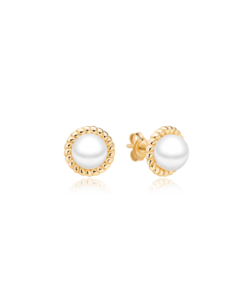 Gold-plated silver earrings with pearls