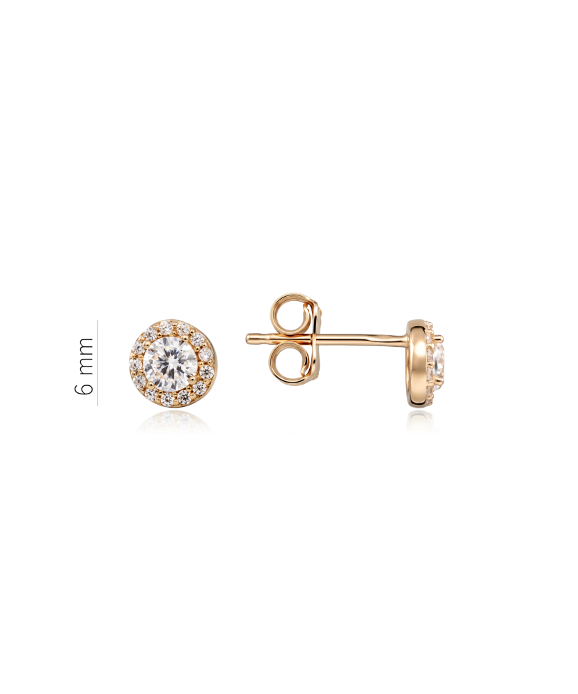 Gold earrings with zircons