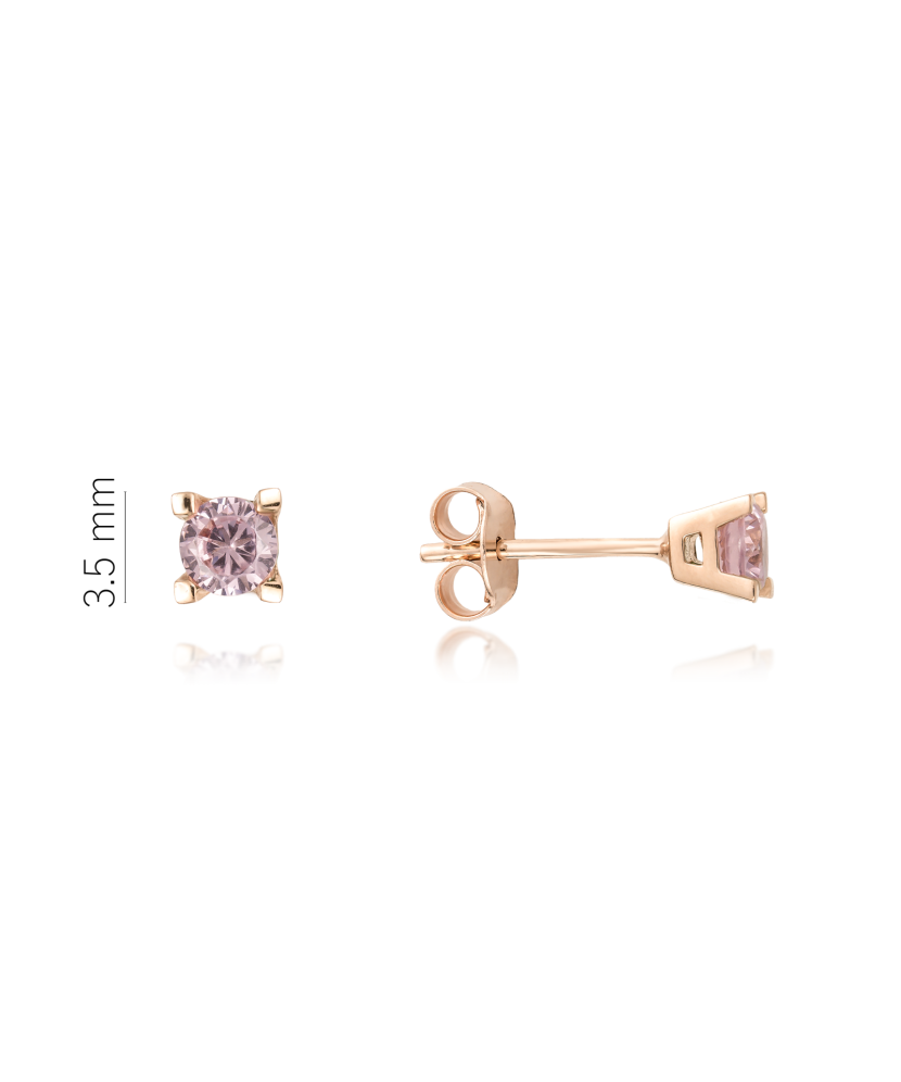 Gold earrings with cubic zirconia - 9K