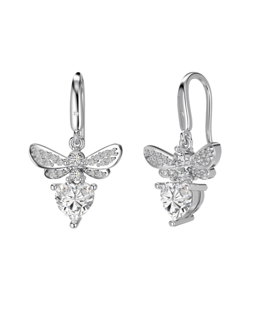 Sterling silver earrings with zircons