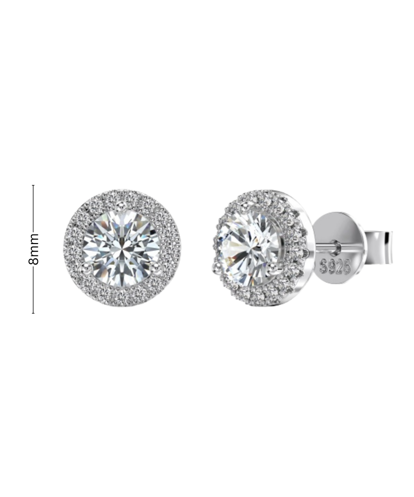 Sidabriniai auskarai su moisanitais 0,5CT