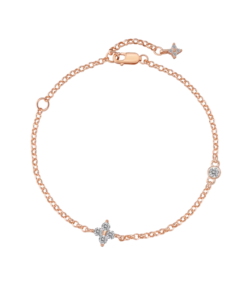 Gold plated sterling Silver bracelet with zircons