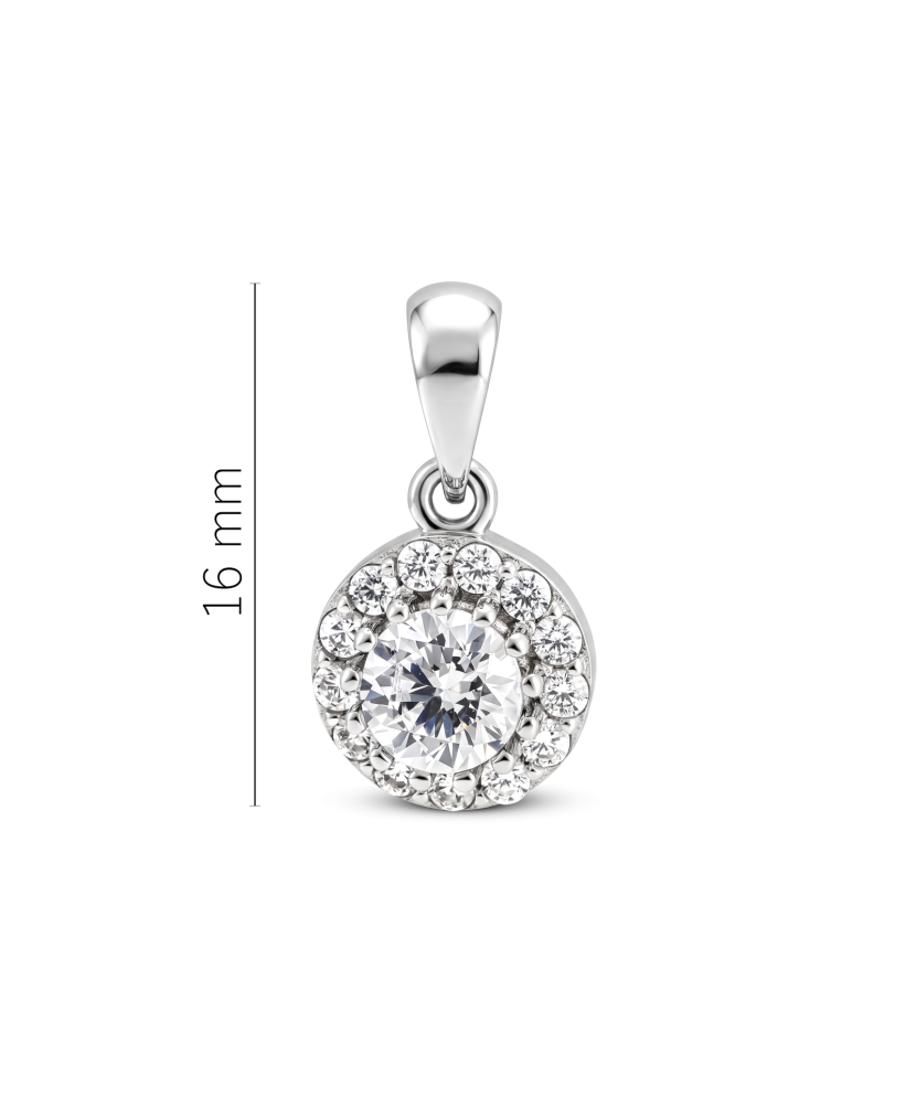 White gold pendant with zircons
