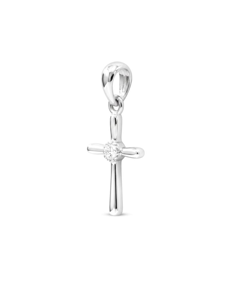 White gold pendant with cubic zirconia “Cross”