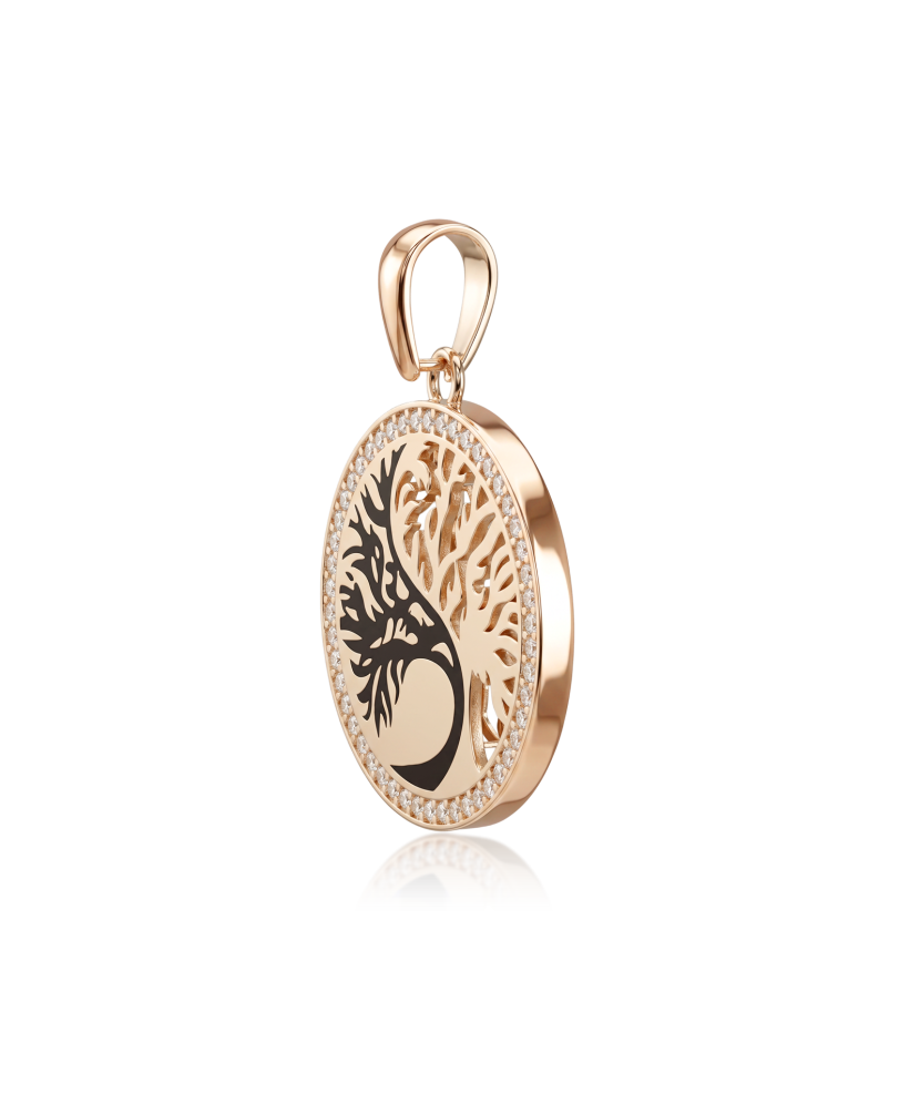 Gold pendant with zircons "Tree of life"