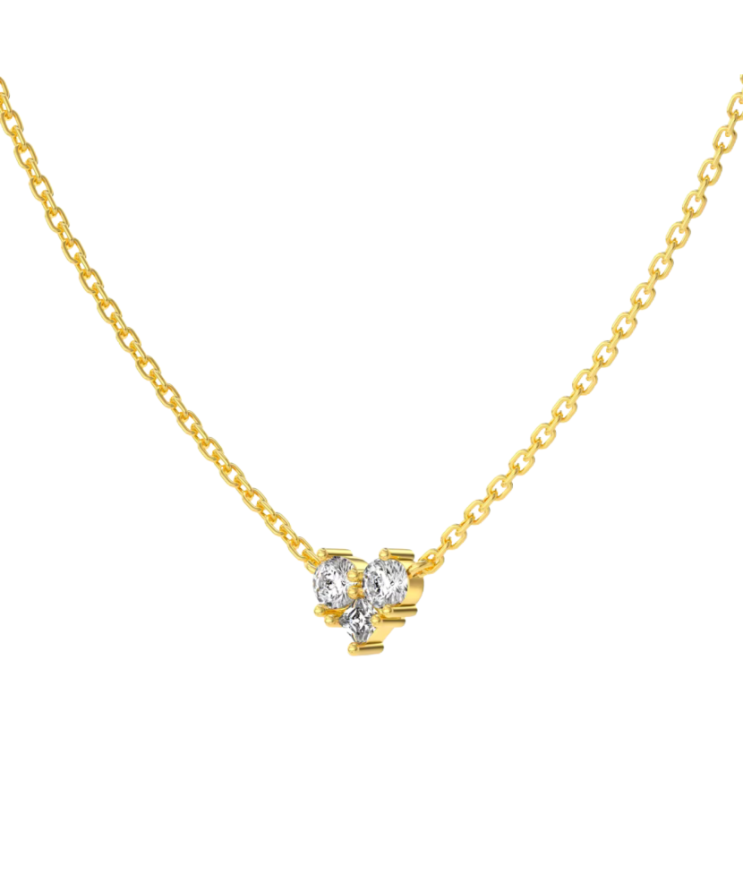 Gilded sterling silver chain with zircon pendant