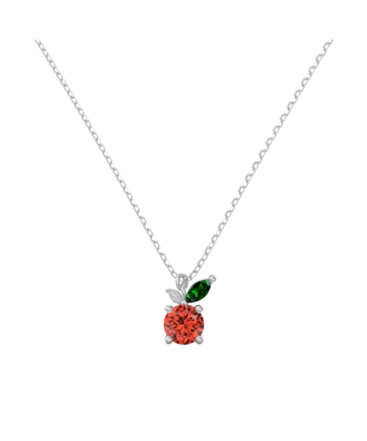 Silver chain with zircon pendant