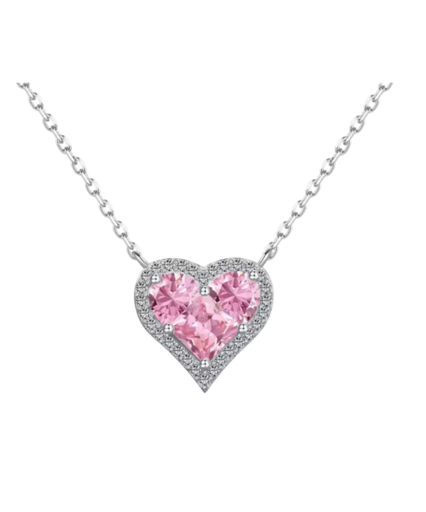 Silver chain with zircon pendant