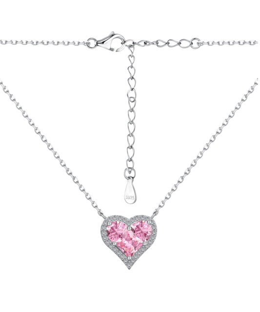Silver chain with zircon pendant