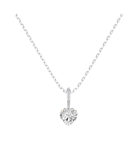 Silver chain with zircon pendant