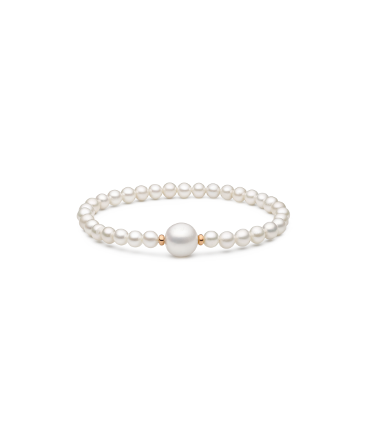 Gilded Sterling silver bracelet with pearls
