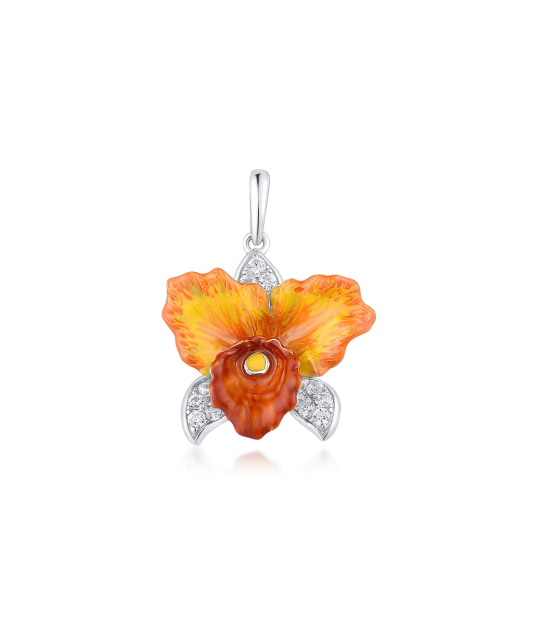 Gilded sterling silver pendant with zircons
