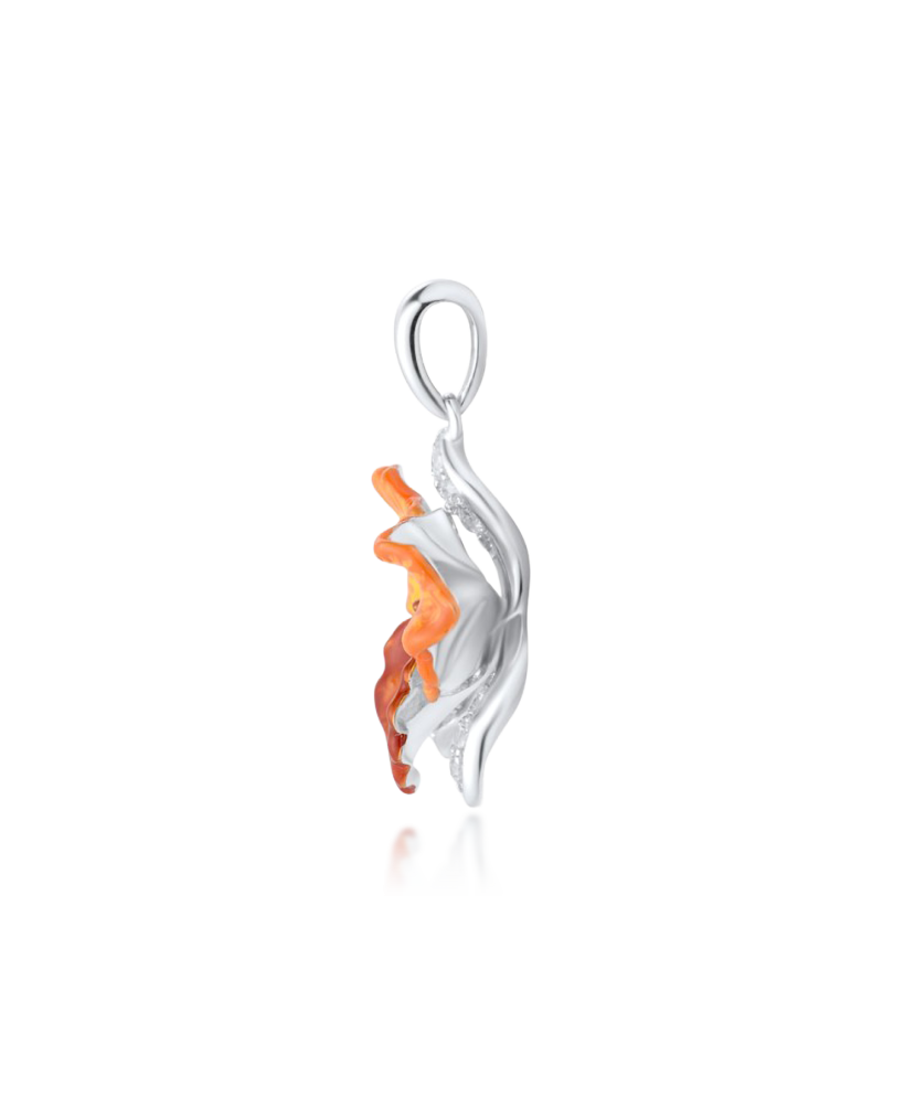 Gilded sterling silver pendant with zircons