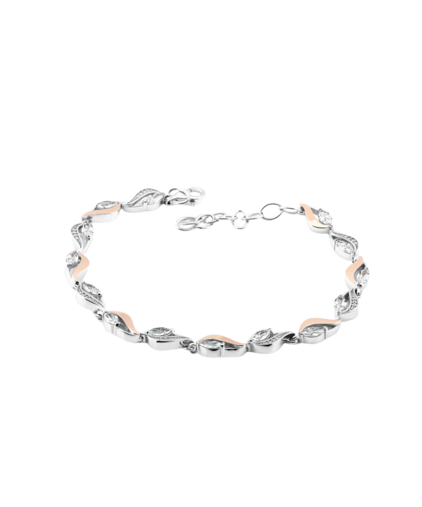 Gold plated sterling Silver bracelet with zircons
