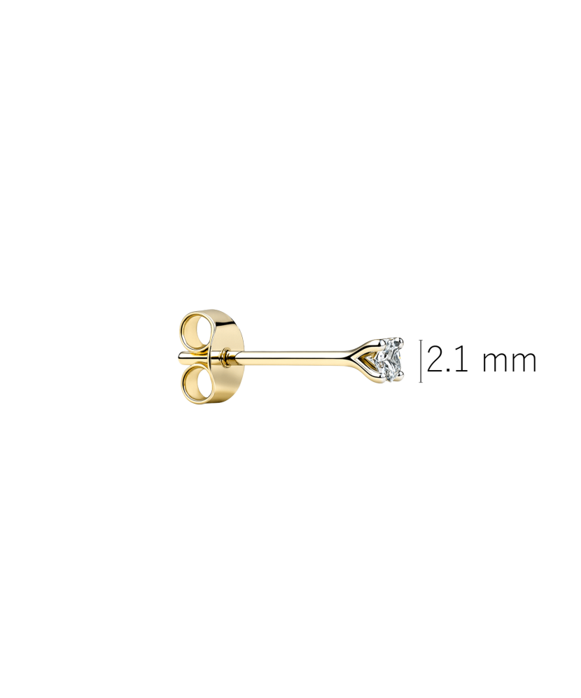 Keltakultainen timanttikoru (1 kpl) 0.03ct