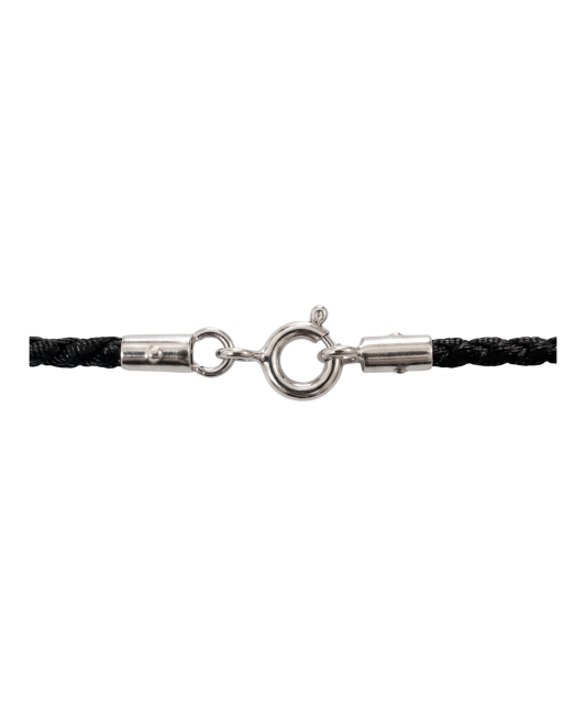 Silk cord necklace with silver