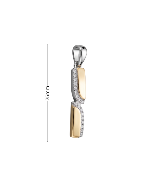 Yellow gold earring with diamond (1 pc) 0.045ct