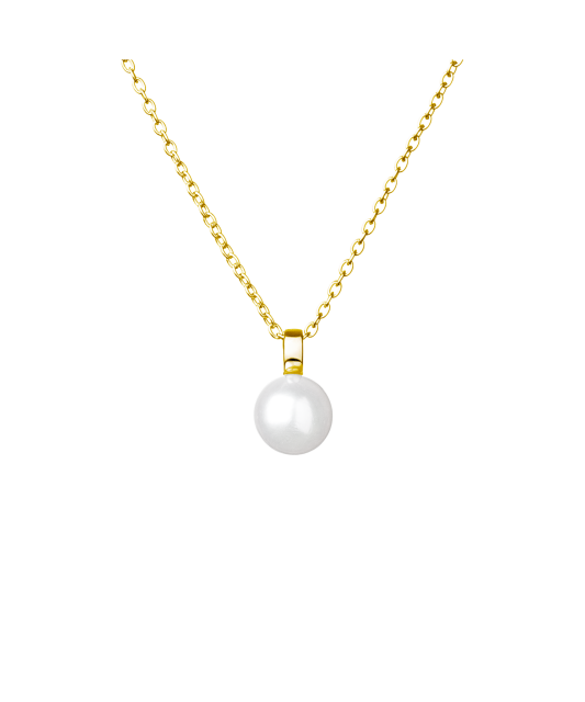 Gilded sterling silver chain with pearl