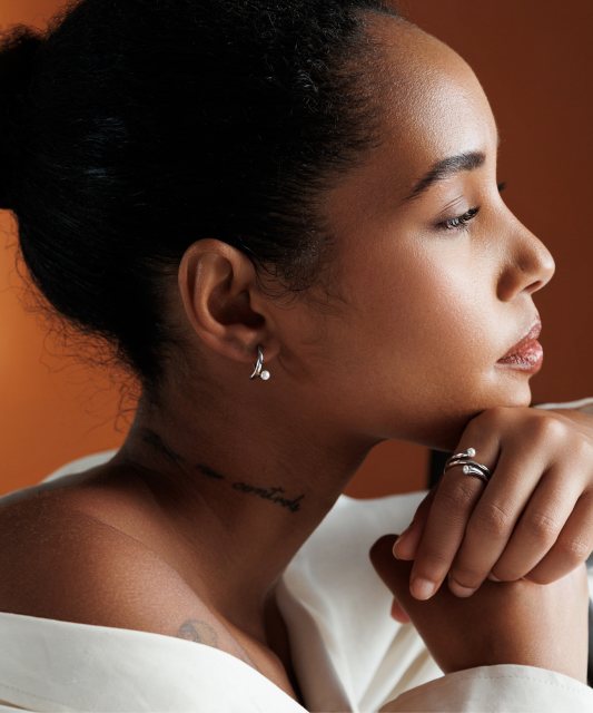 Sterling silver earrings with pearls