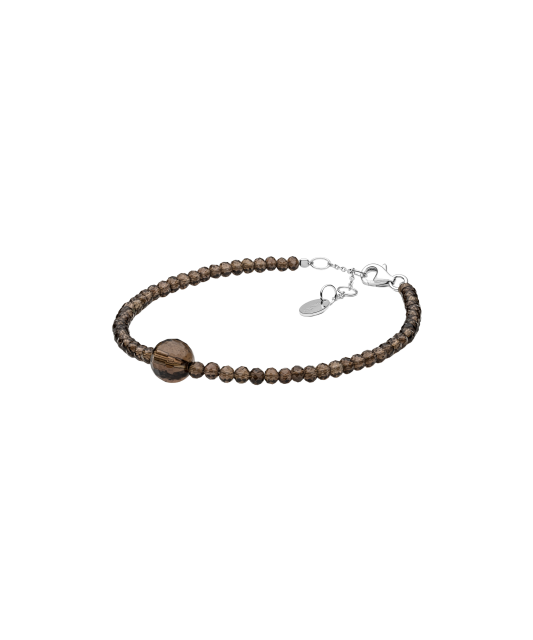 Bracelet with smoky quartz and silver