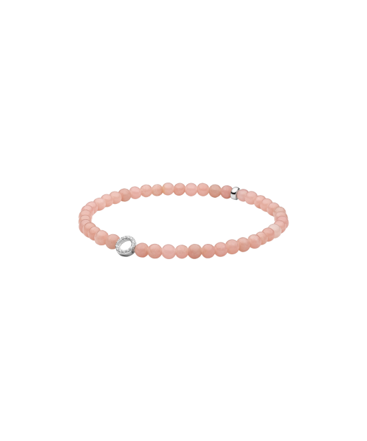 Opal bracelet with zircons and silver