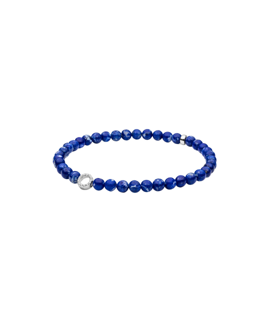 Lapis lazuli bracelet with zircons and silver