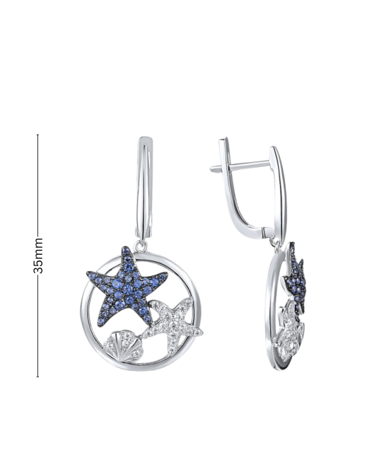 Sterling Silver earrings with zircons and spinels